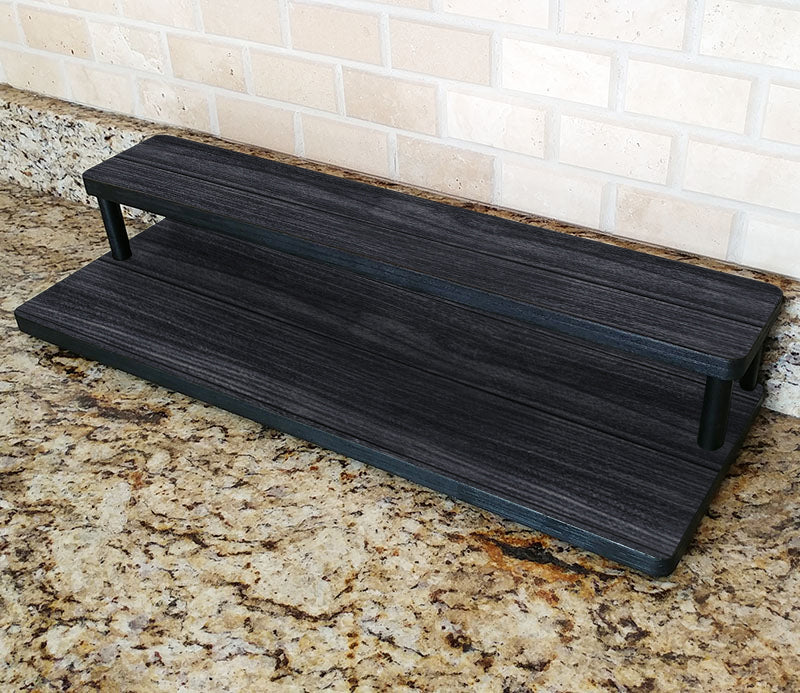 Counter Caddies™ - "Dark Wood" Themed Artwork - Straight Shelf - 24" Length