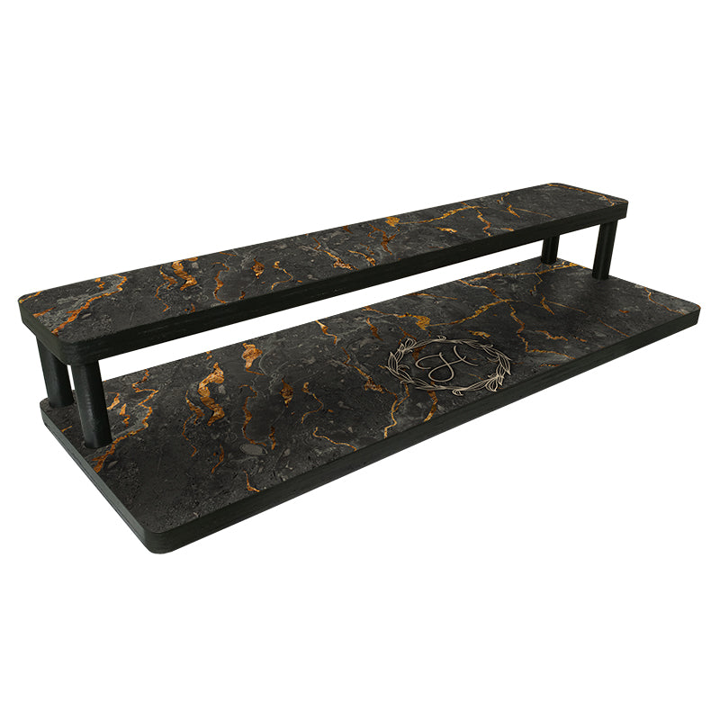 Custom Counter Caddies™ - "Marble Monogram" Themed Artwork - Straight Shelf - 24" Length