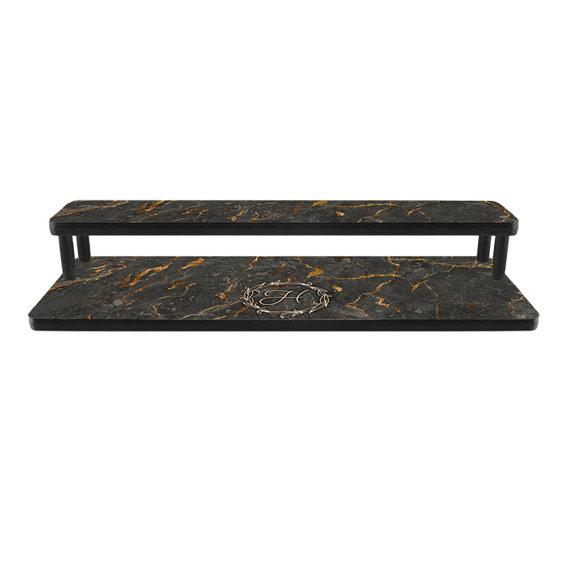 Custom Counter Caddies™ - "Marble Monogram" Themed Artwork - Straight Shelf - 24" Length