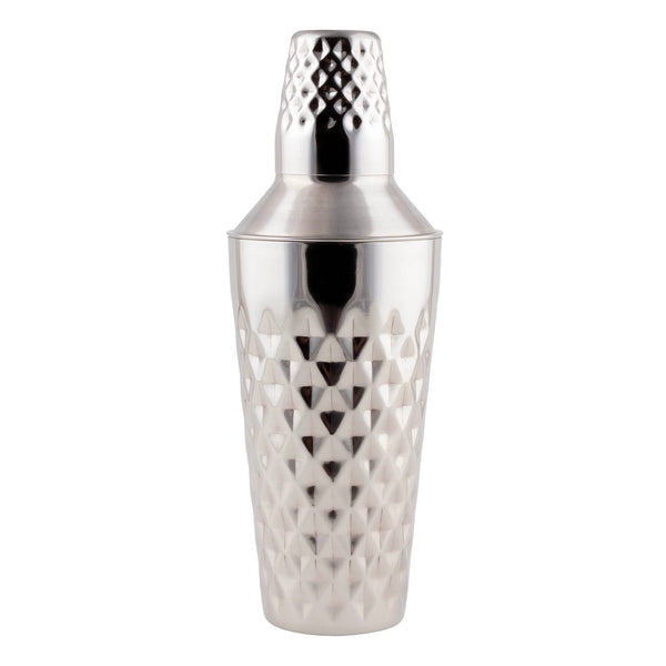 Diamond Cut 3 Piece Cocktail Shaker- Stainless Steel - 25 ounce