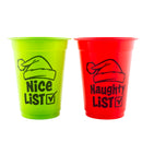 Naughty or Nice List Reusable Plastic Cups - 50 pack - 16oz