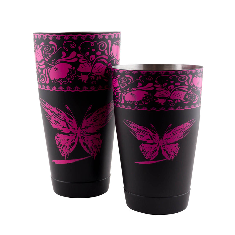 BarConic® Weighted Shaker Set - Butterfly - 18 & 28oz Tins