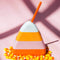 Candy Corn Cup W/Lid & Straw - 14 ounce