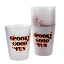 Stackable Reusable Tumblers - Spooky Good Fun Print - 16 ounce  (Set of 10)