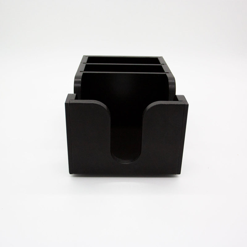 Wooden Bar Top Napkin Caddy - Black Stain Finish