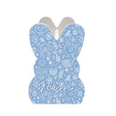 Wooden Bunny Basket - Customizable Easter Pattern - Blue