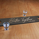 Custom Laser Engraved 2-Person Wood Shot Ski - Better Together Earl Grey Stain