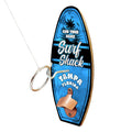 Custom Wall Mounted Ring Toss Game with Bottle Opener - Surfboard - Surf Shack - Blue