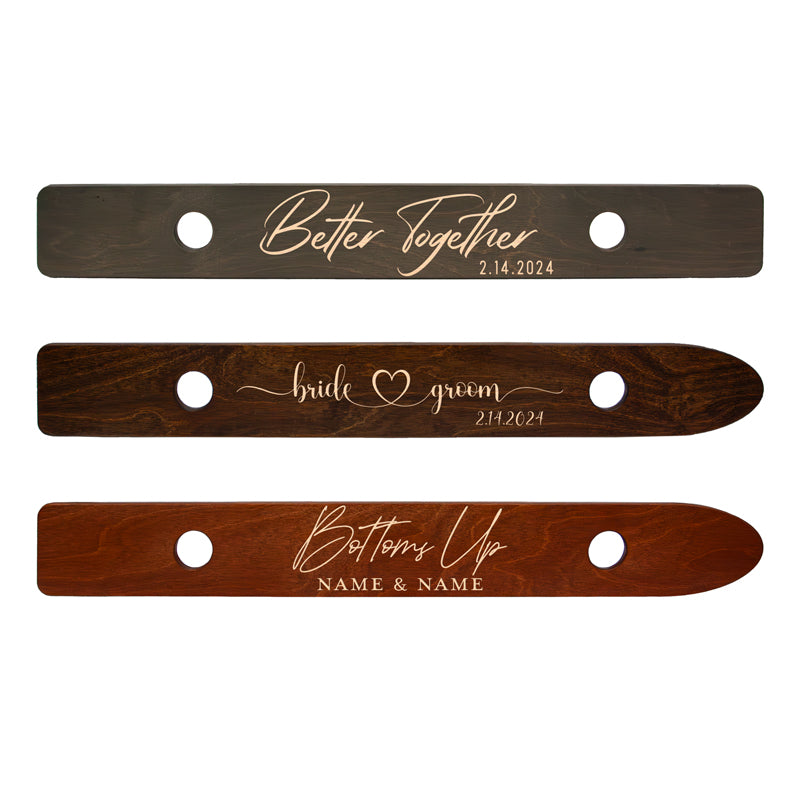 Custom Laser Engraved 2-Person Wood Shot Ski - Designs 3, 5, 6