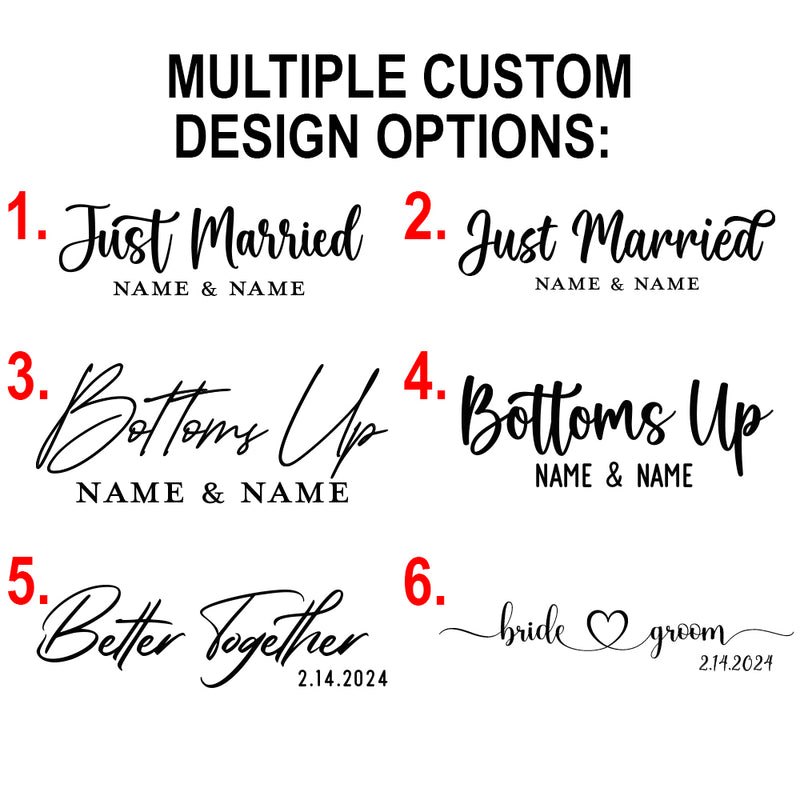 Custom Laser Engraved 2-Person Wood Shot Ski - Custom 1 Line Design Options