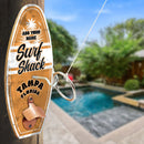 Custom Wall Mounted Ring Toss Game with Bottle Opener - Surfboard - Surf Shack - Orange