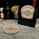 Customizable Engraved Wooden Coasters - Speakeasy Theme - Round - Set of 4