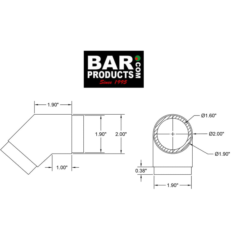 Flush Elbow Fitting - 135 Degree (Metal Options)