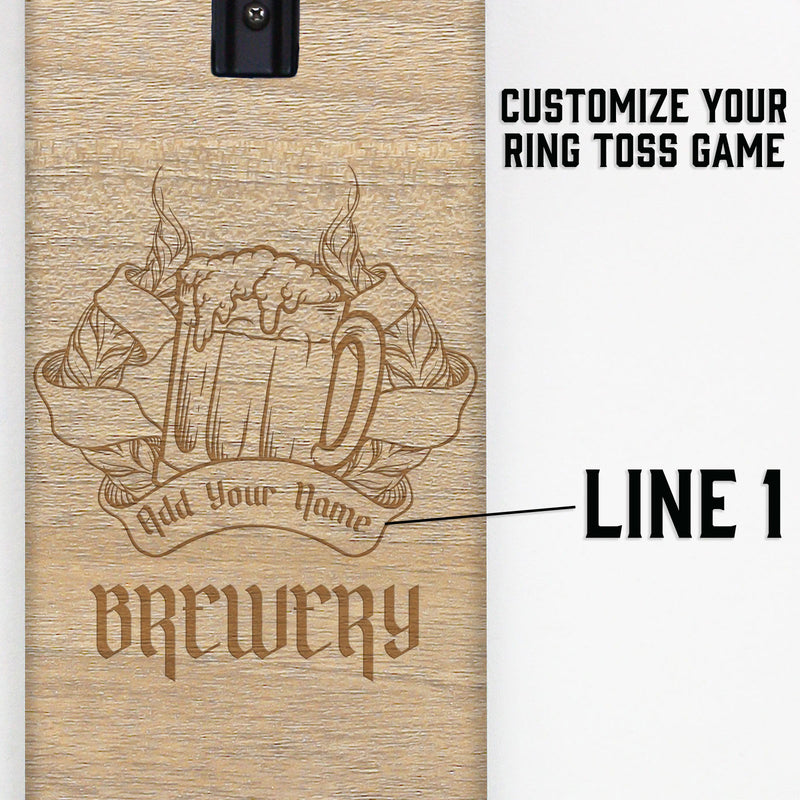 Customizable Engraved Wall Mounted Folding Ring Toss - Brewery Beer Mug