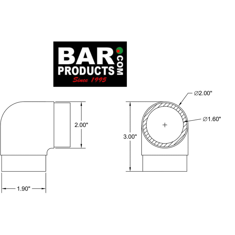 Flush Elbow Fitting - 90 Degree  (Metal Finish Options)