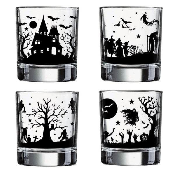 Halloween Town Theme Whiskey / Cocktail Glasses