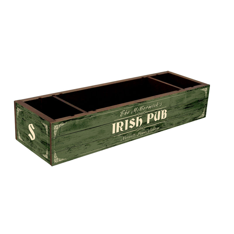 Custom Wooden Condiment Caddy - Irish Pub