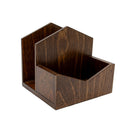 Upright Wooden Napkin Holder With Storage - Dark Wood