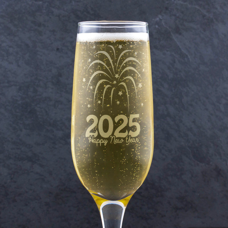 New Years Champagne Glass -  2025 - 7.5oz Flute