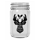 BarConic Christmas Collection -  Mason Jar Glassware-  12 ounce - Several Design Options