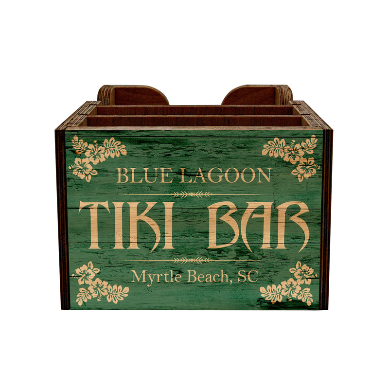 Customizable Bar Top Napkin Caddy - Tiki Bar