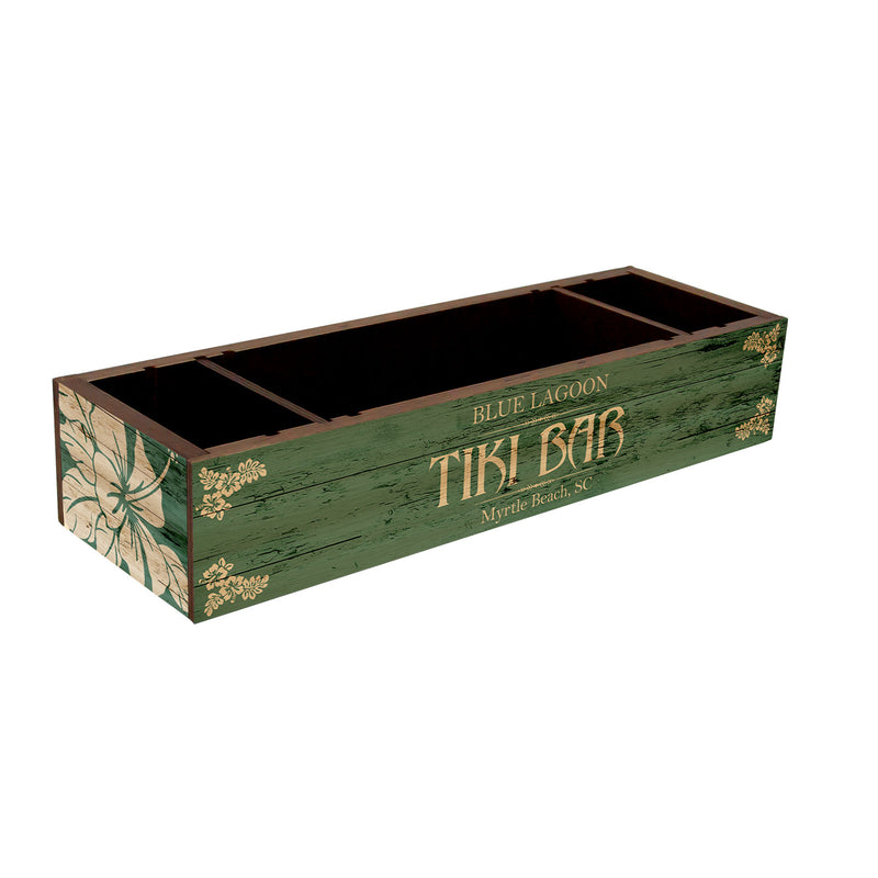 Custom Wooden Condiment Caddy - Tiki Bar