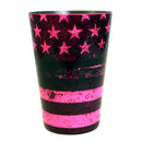 Cocktail Shaker Tin - Printed Designer Series - 18oz weighted - NEON PINK U.S. Flag