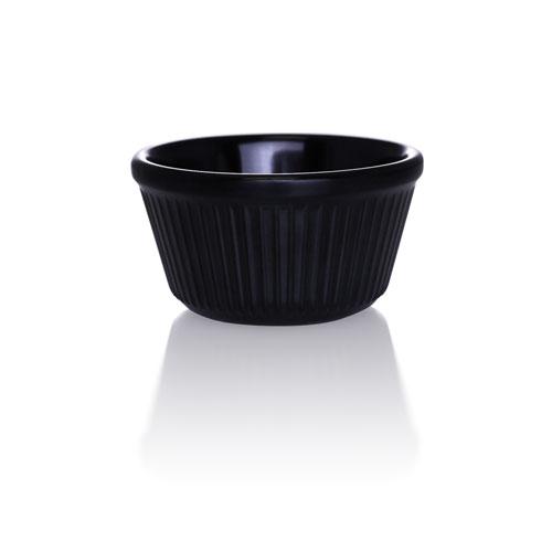 Black - 2 oz. Fluted Melamine Ramekin - 12/pack