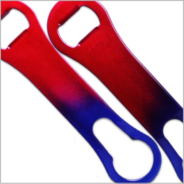 Blue and Red Color Fusion V-Rod® Bottle Opener