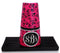 ADD YOUR NAME - Cocktail Shaker Tin - 28 oz weighted - Pink Swirls Monogram - Rim Facing Down