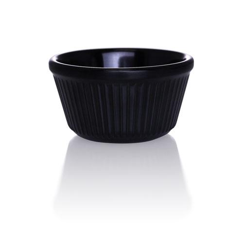 Black - 3 oz. Fluted Melamine Ramekin - 12/pack