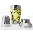 Designer 16oz. Cocktail Shaker - 3 Piece - Yellow Floral