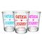 CUSTOMIZABLE - 1.75oz Clear Wedding Shot Glass - Heart Arrow