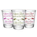 CUSTOMIZABLE - 1.75oz Clear Wedding Shot Glass - Bird Knot