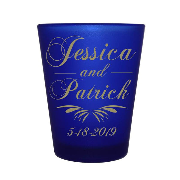 CUSTOMIZABLE - 1.5oz Blue Frosted Shot Glass - Simplistic