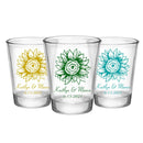 CUSTOMIZABLE - 1.75oz Clear Wedding Shot Glass - Sunflower