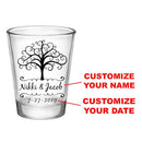 CUSTOMIZABLE - 1.75oz Clear Wedding Shot Glass - Tree Of Life