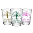 CUSTOMIZABLE - 1.75oz Clear Wedding Shot Glass - Tree Of Life