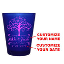 CUSTOMIZABLE - 1.5oz Blue Frosted Shot Glass - Tree of Life