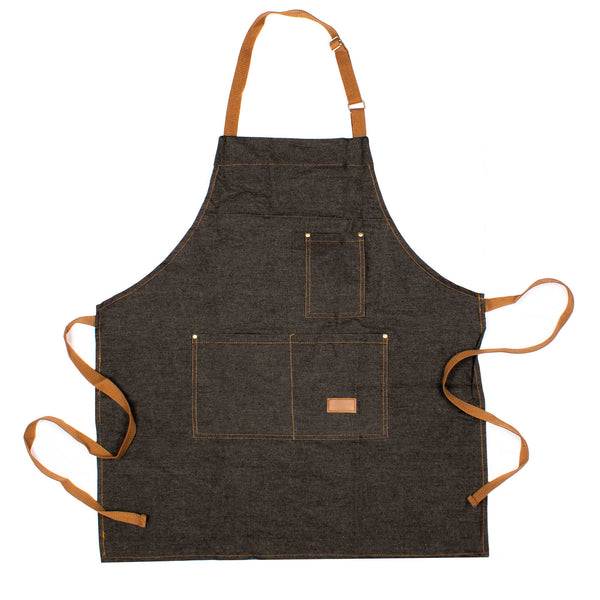 BarConic® Black Denim Apron w/ Adjustable Straps