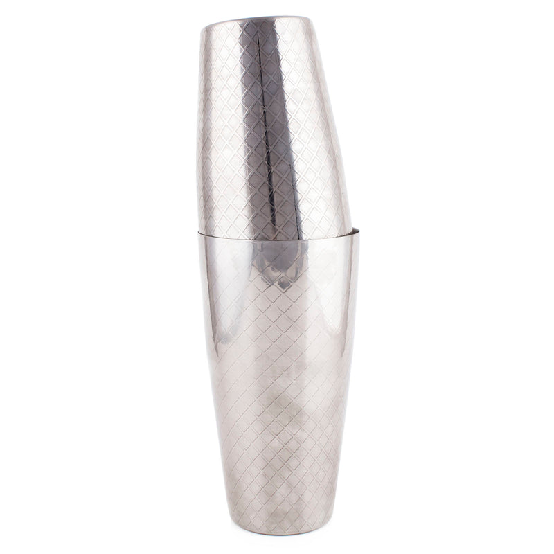 Stainless Steel - BarConic® 2 Piece Diamond Shaker Set -  18 & 28 ounce