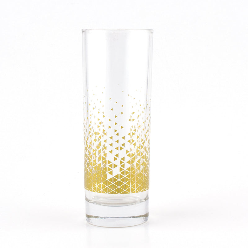 BarConic® Gold Geometric Pattern Highball Glass  - 9.5 oz