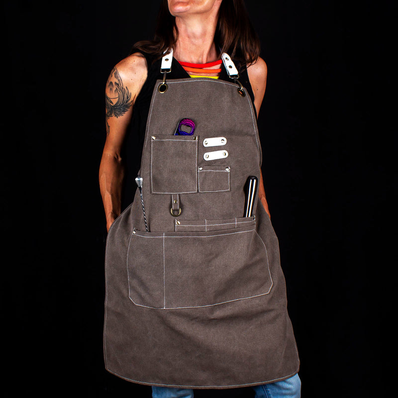 BarConic® Dark Grey Canvas Apron w/ Adjustable Straps