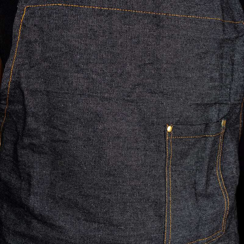 BarConic® Black Denim Apron w/ Adjustable Straps