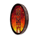 Wood Barrel Top Sign/Clock - Tiki Hot Lava