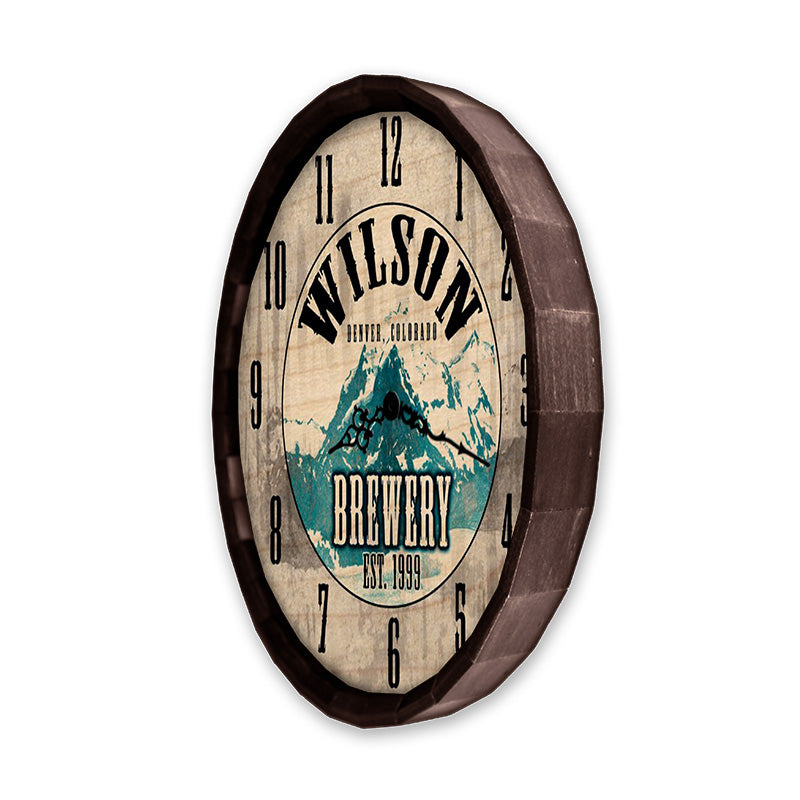 Brewery - Custom Wood Barrel Top Clock