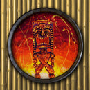 Wood Barrel Top Sign/Clock - Tiki Hot Lava