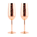 Champagne Glass - Copper Etched - Set of 2