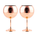 Goblet Glass - Copper Etched - Set of 2