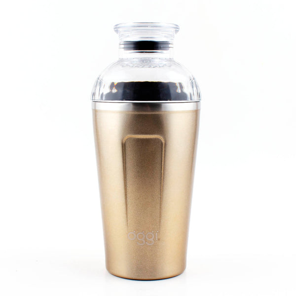 Double Wall Vacuum Insulated Cocktail Shaker - 17 ounce - Gold Sparkle